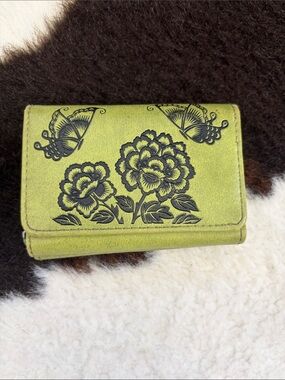 Green Floral and Butterfly Women's Wallet